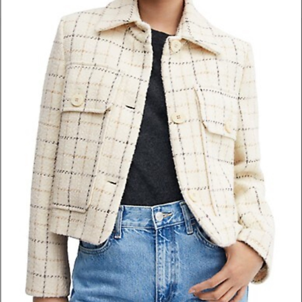 Mango Check Tweed Jacket